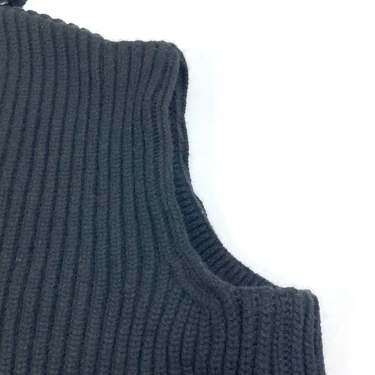 LOUIS VUITTON knit FLKW83 wool black hood sleeveless knit Women S Used Authentic