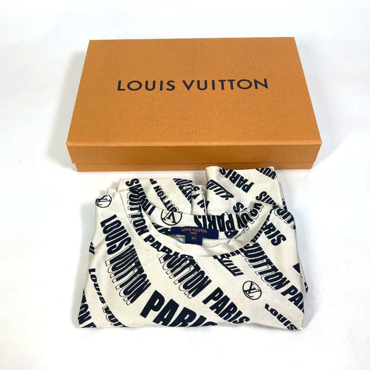 LOUIS VUITTON Long sleeve shirt FLTS86 Rayon black 21Stainless Steel Signature logo long sleeve top Women XS Used Authentic