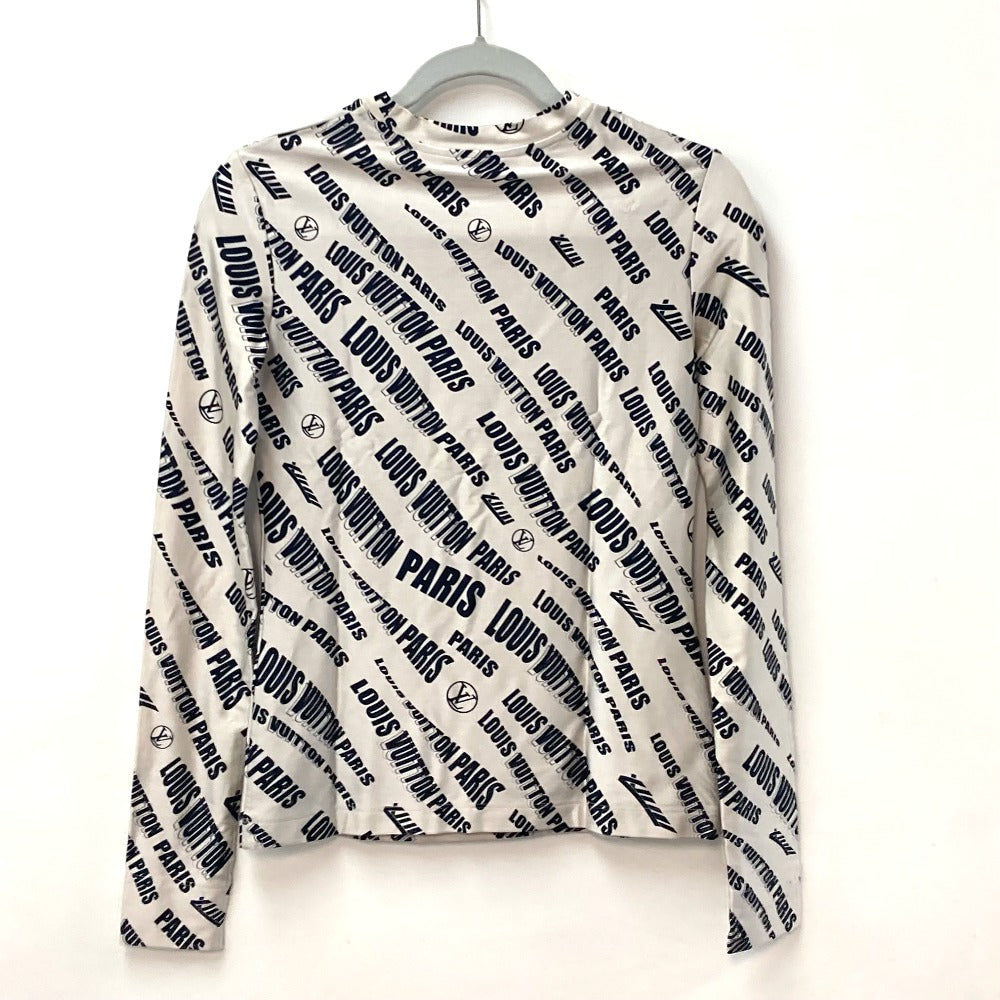 LOUIS VUITTON Long sleeve shirt FLTS86 Rayon black 21Stainless Steel Signature logo long sleeve top Women XS Used Authentic