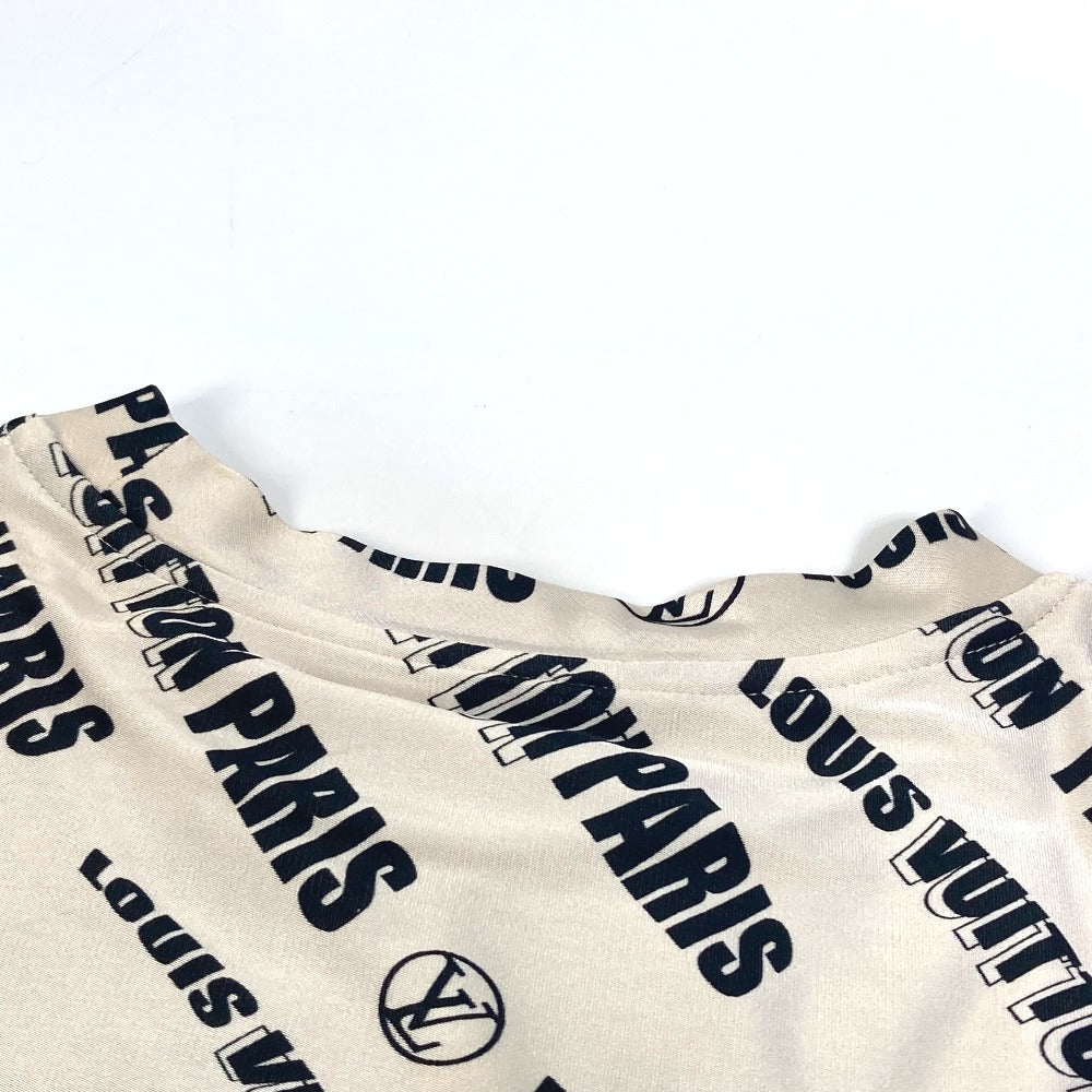 LOUIS VUITTON Long sleeve shirt FLTS86 Rayon black 21Stainless Steel Signature logo long sleeve top Women XS Used Authentic