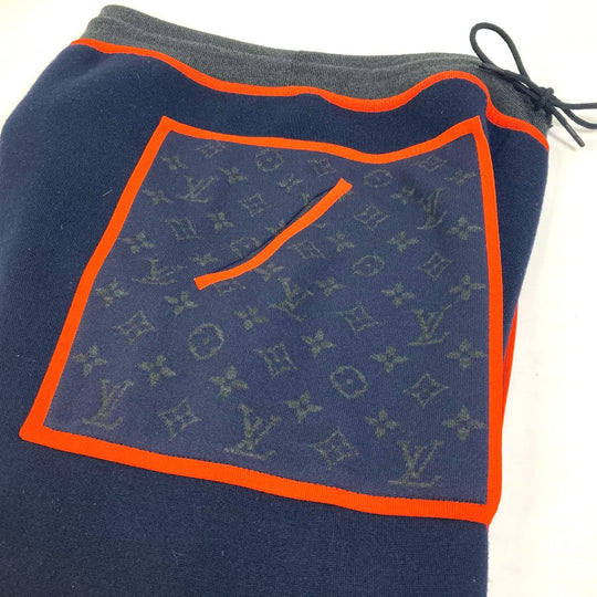 LOUIS VUITTON setup FMKC06 FMKC03 Wool, Potiamide Navy x orange logo tops hoodies sweatshirts Point Monogram Bicolor XS