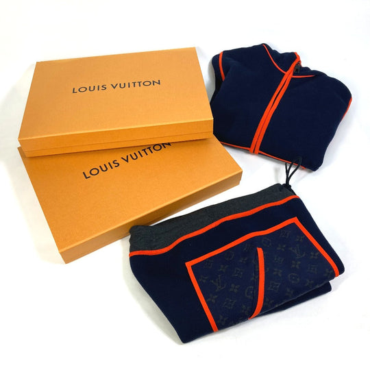 LOUIS VUITTON setup FMKC06 FMKC03 Wool, Potiamide Navy x orange logo tops hoodies sweatshirts Point Monogram Bicolor XS