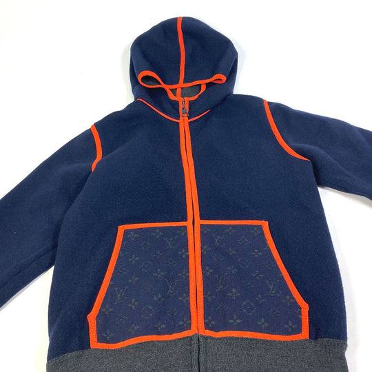 LOUIS VUITTON setup FMKC06 FMKC03 Wool, Potiamide Navy x orange logo tops hoodies sweatshirts Point Monogram Bicolor XS