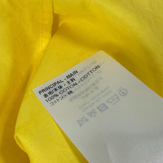 LOUIS VUITTON Long sleeve shirt cotton yellow Monogram mens M Used Authentic