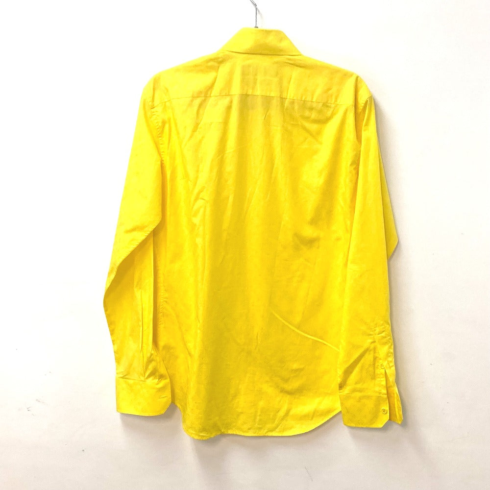 LOUIS VUITTON Long sleeve shirt cotton yellow Monogram mens M Used Authentic