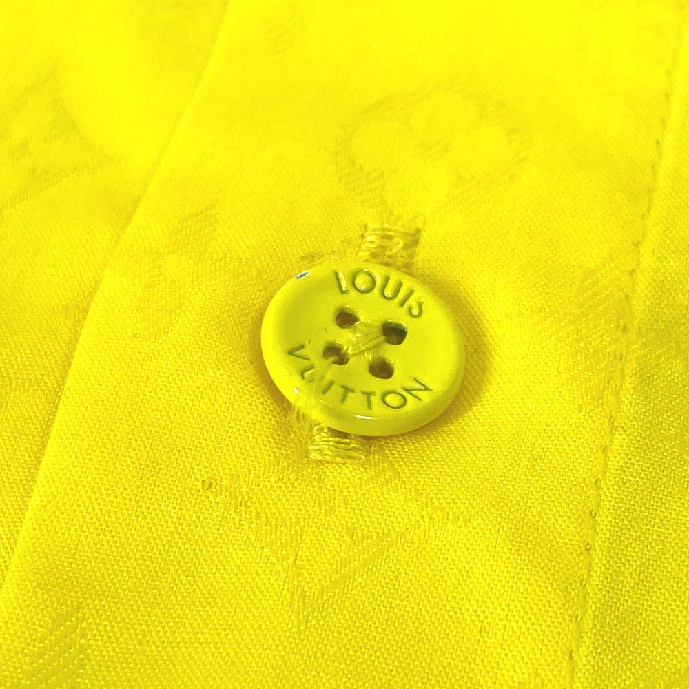 LOUIS VUITTON Long sleeve shirt cotton yellow Monogram mens M Used Authentic