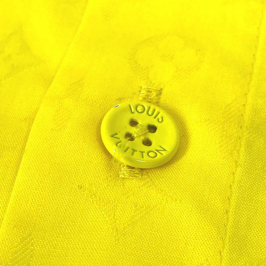 LOUIS VUITTON Long sleeve shirt cotton yellow Monogram mens M Used Authentic