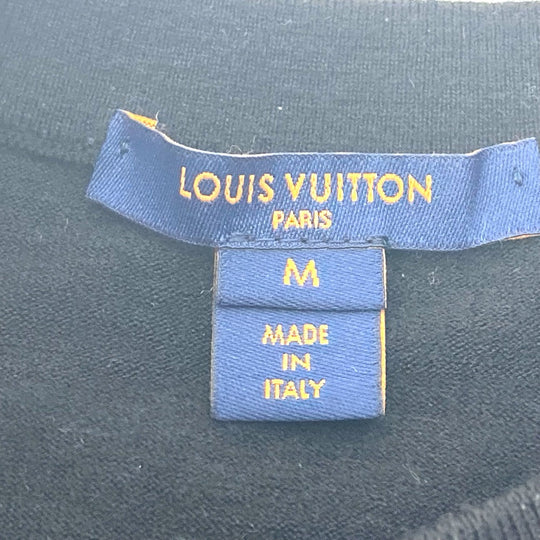 LOUIS VUITTON knit Wool, Polyester black Apparel logo patch LV Vites Sweater Women M Used Authentic