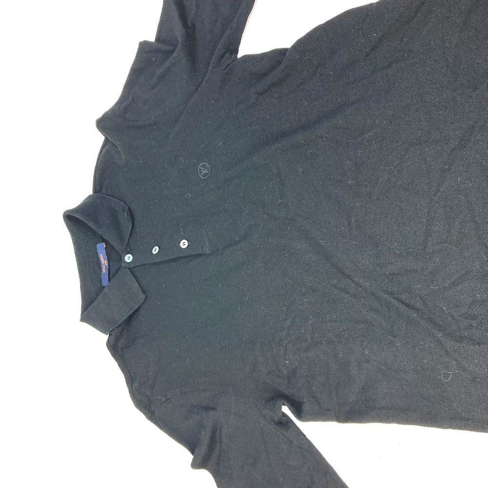 LOUIS VUITTON Long sleeve shirt cotton black LV circle logo mens S Used Authentic