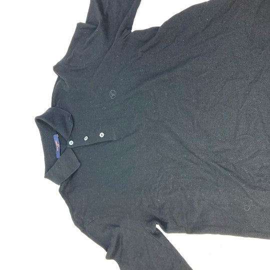 LOUIS VUITTON Long sleeve shirt cotton black LV circle logo mens S Used Authentic