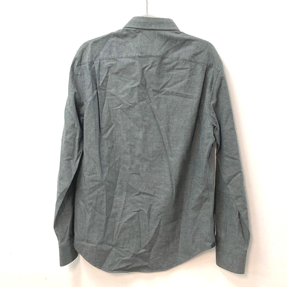LOUIS VUITTON Long sleeve shirt cotton gray With collar flannel shirt mens L Used Authentic