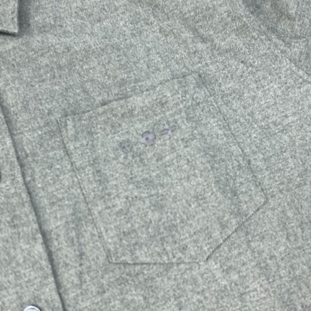 LOUIS VUITTON Long sleeve shirt cotton gray With collar flannel shirt mens L Used Authentic