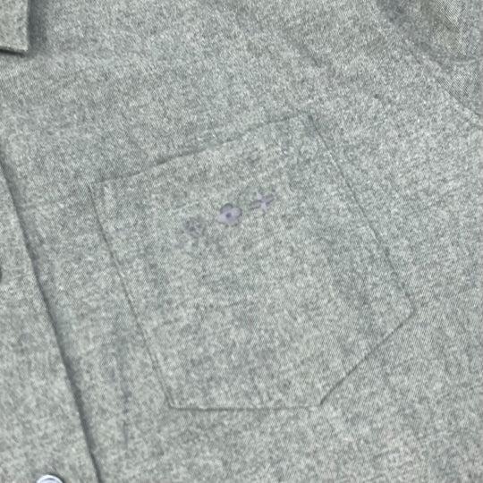 LOUIS VUITTON Long sleeve shirt cotton gray With collar flannel shirt mens L Used Authentic