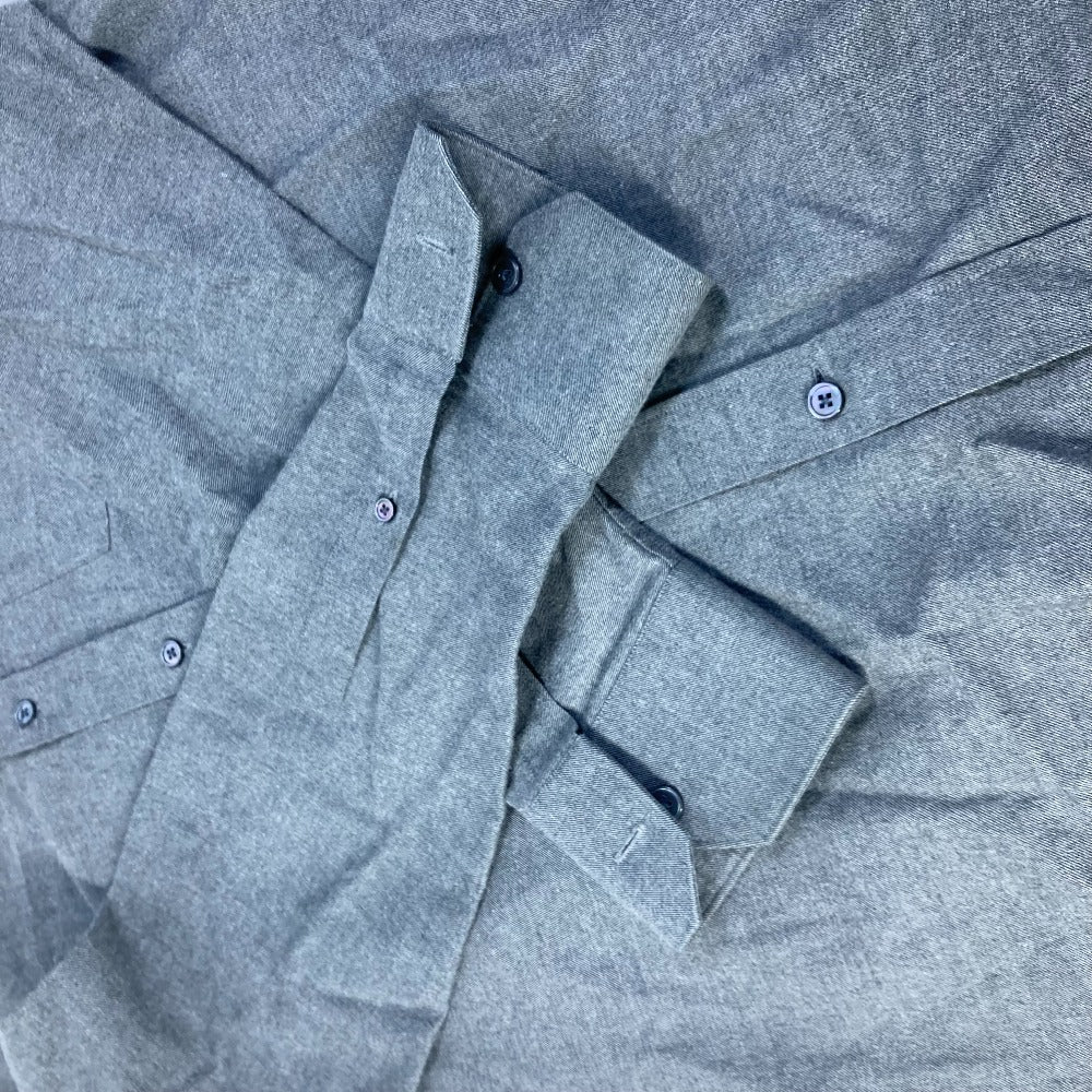 LOUIS VUITTON Long sleeve shirt cotton gray With collar flannel shirt mens L Used Authentic