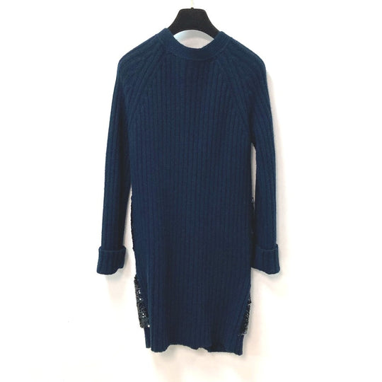 LOUIS VUITTON cardigan cashmere Navy Apparel Outerwear Sequin Women S Used Authentic