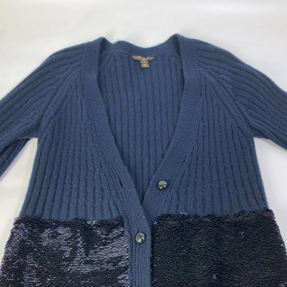 LOUIS VUITTON cardigan cashmere Navy Apparel Outerwear Sequin Women S Used Authentic