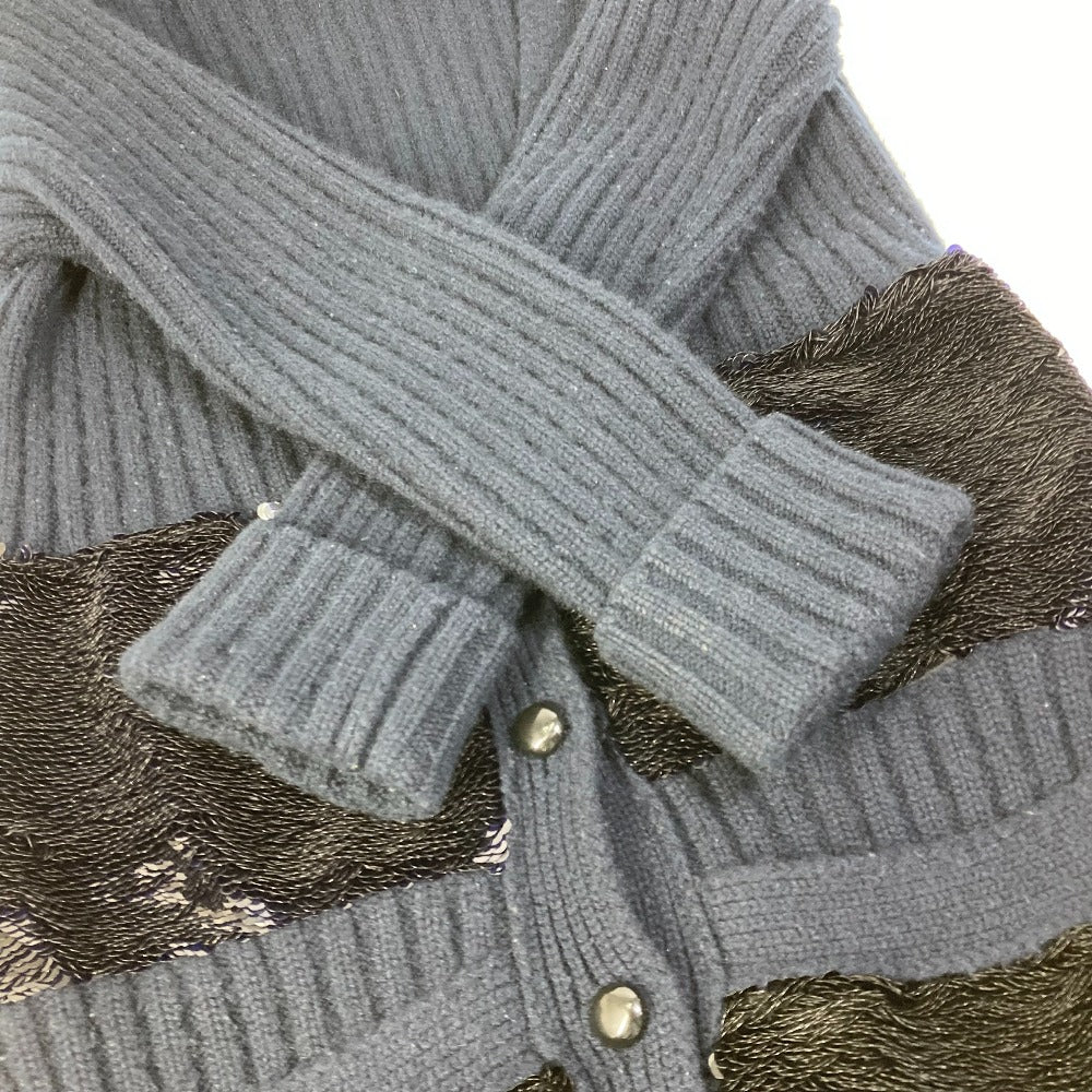 LOUIS VUITTON cardigan cashmere Navy Apparel Outerwear Sequin Women S Used Authentic
