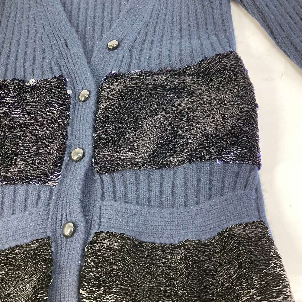 LOUIS VUITTON cardigan cashmere Navy Apparel Outerwear Sequin Women S Used Authentic