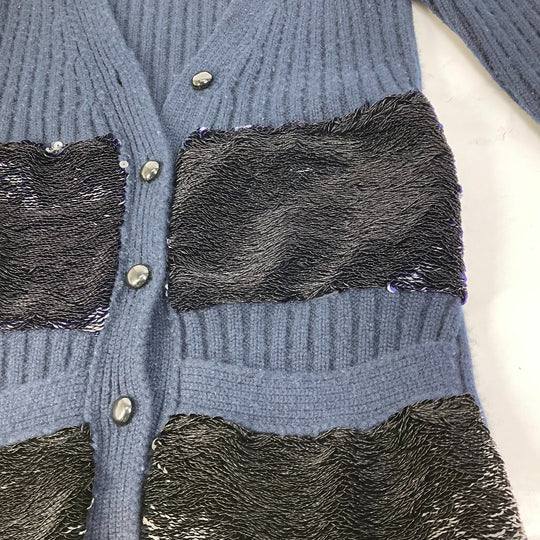 LOUIS VUITTON cardigan cashmere Navy Apparel Outerwear Sequin Women S Used Authentic