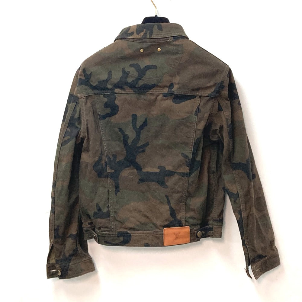 LOUIS VUITTON Jacket 1A3FE5 cotton green SUPREME Supreme camouflage camouflage denim tracker mens 46 Used Authentic