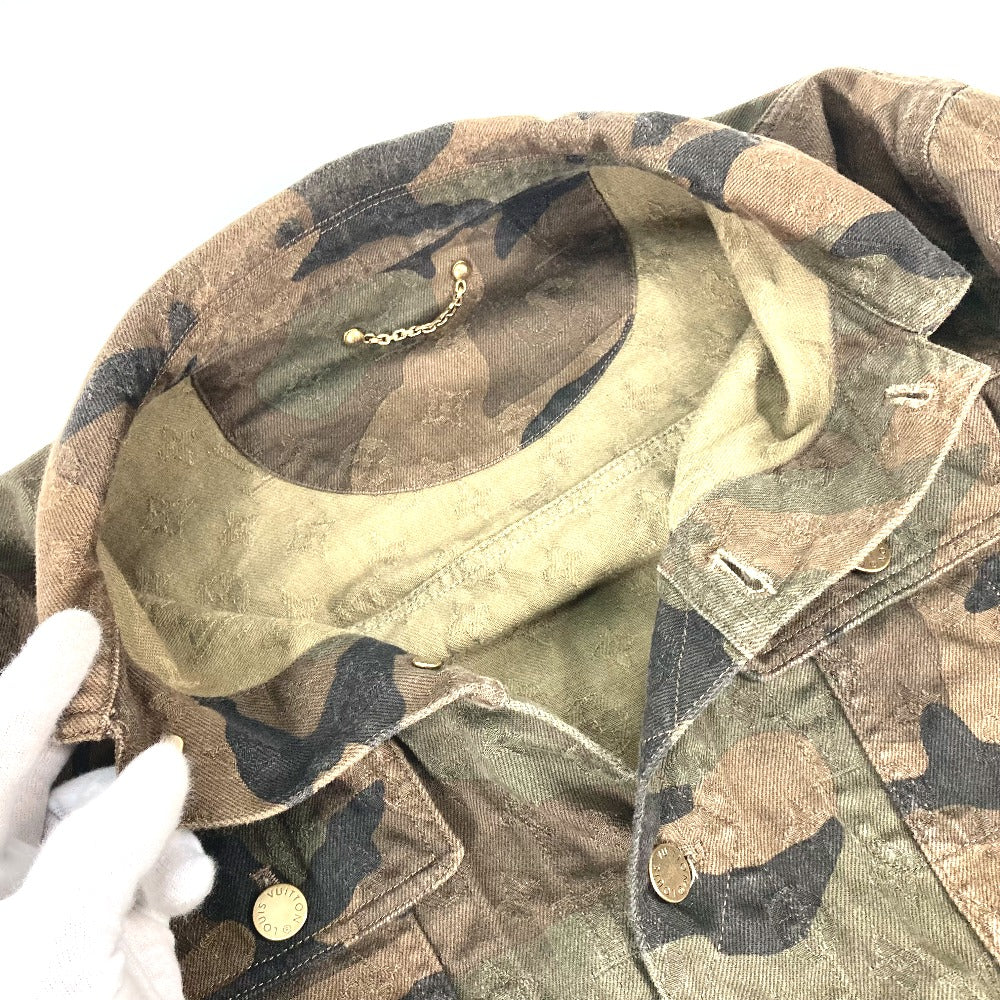 LOUIS VUITTON Jacket 1A3FE5 cotton green SUPREME Supreme camouflage camouflage denim tracker mens 46 Used Authentic