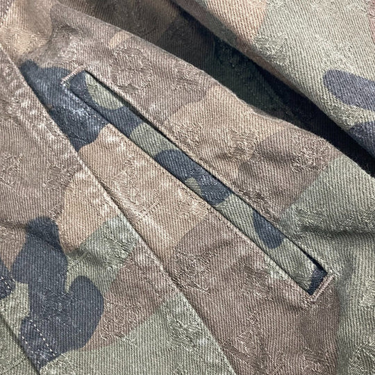 LOUIS VUITTON Jacket 1A3FE5 cotton green SUPREME Supreme camouflage camouflage denim tracker mens 46 Used Authentic
