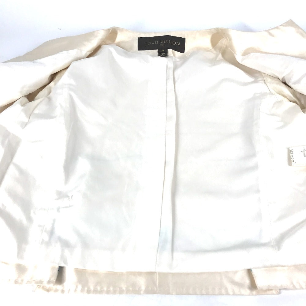 LOUIS VUITTON Jacket silk White type Apparel long sleeve tops All-over pattern ribbon 38