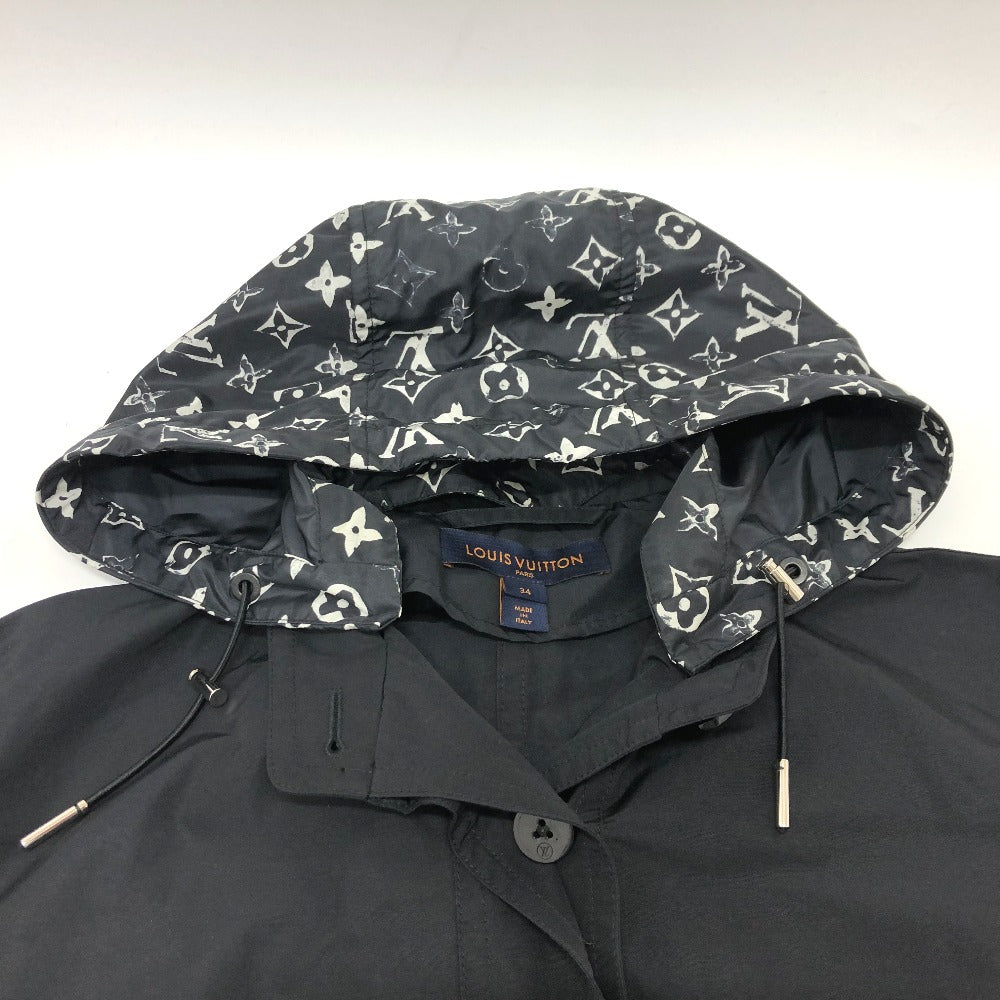 LOUIS VUITTON Hoodie FIOW26FBP Nylon black 22W Short Hoodie Women 34 Used Authentic
