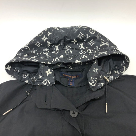 LOUIS VUITTON Hoodie FIOW26FBP Nylon black 22W Short Hoodie Women 34 Used Authentic