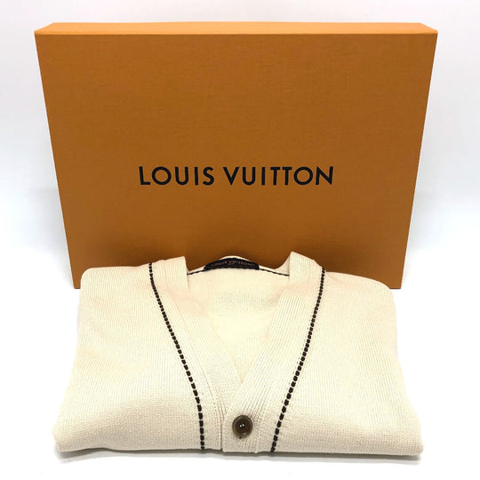 LOUIS VUITTON cardigan 1AFPXX cotton beige Signature light LV logo mens ‚k Used Authentic