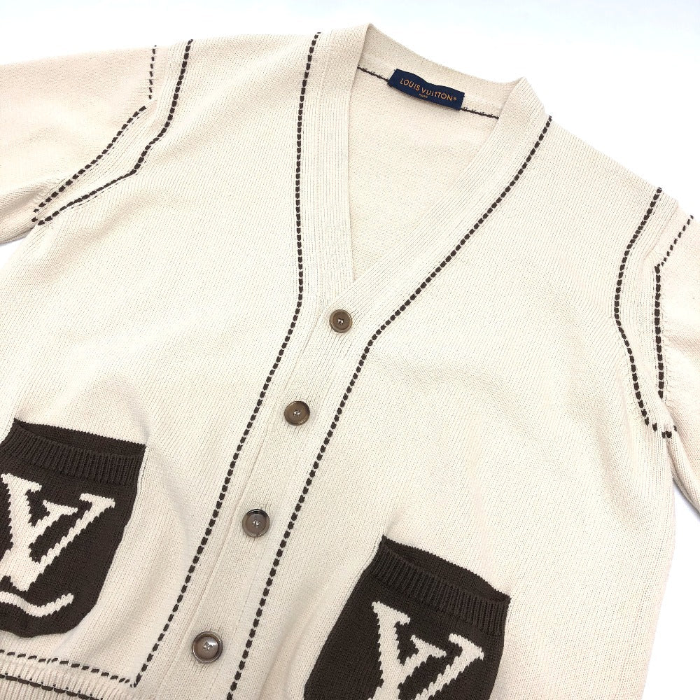 LOUIS VUITTON cardigan 1AFPXX cotton beige Signature light LV logo mens ‚k Used Authentic
