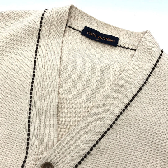 LOUIS VUITTON cardigan 1AFPXX cotton beige Signature light LV logo mens ‚k Used Authentic