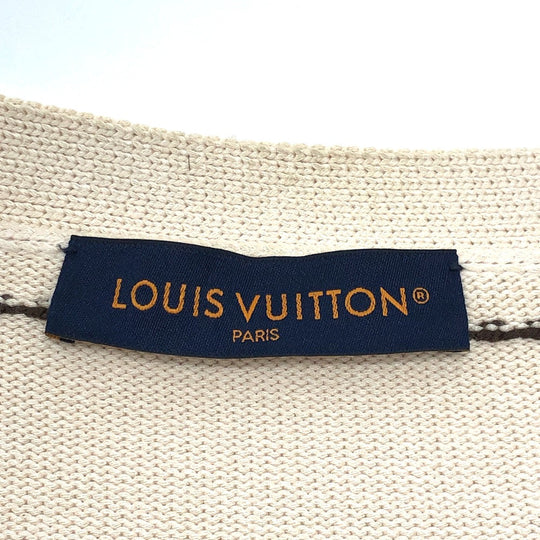 LOUIS VUITTON cardigan 1AFPXX cotton beige Signature light LV logo mens ‚k Used Authentic