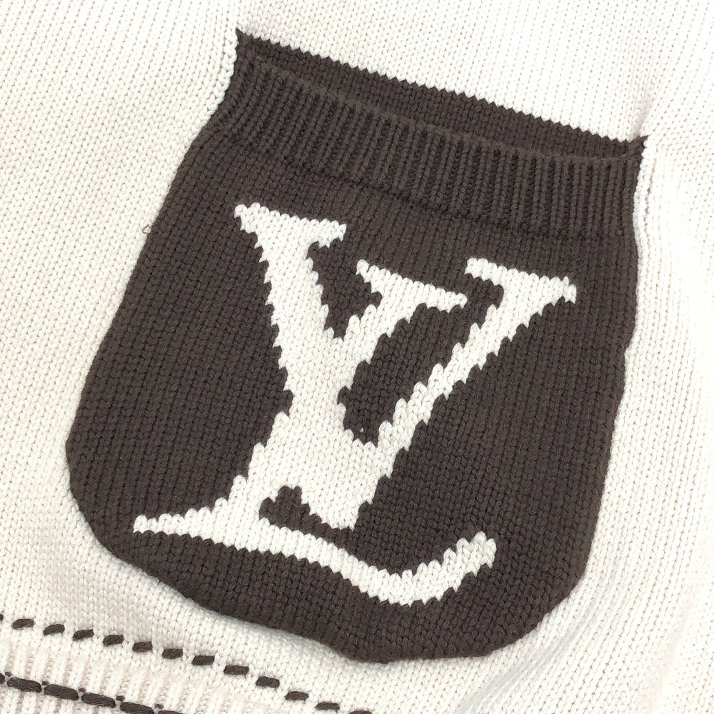 LOUIS VUITTON cardigan 1AFPXX cotton beige Signature light LV logo mens ‚k Used Authentic