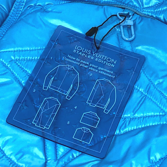 LOUIS VUITTON Down jacket RM221Q Nylon blue flower quilted 50