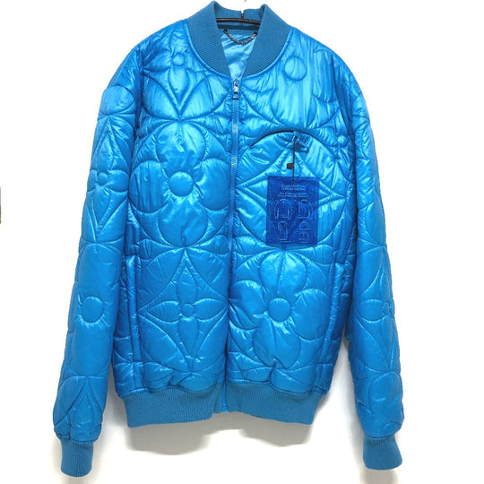 LOUIS VUITTON Down jacket RM221Q Nylon blue flower quilted 50