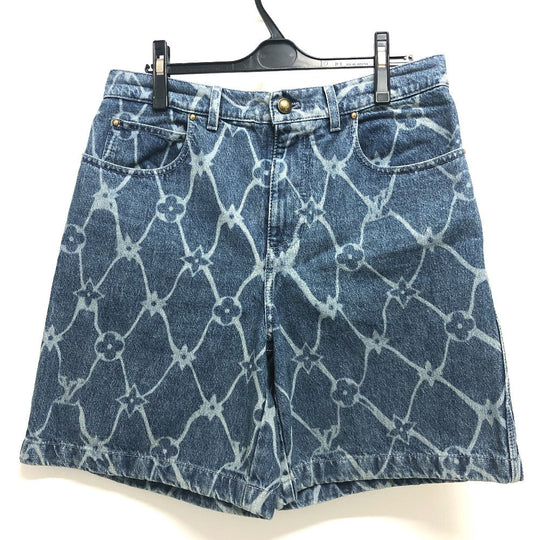 LOUIS VUITTON Pants 1AFQFD denim blue Monogram print 29