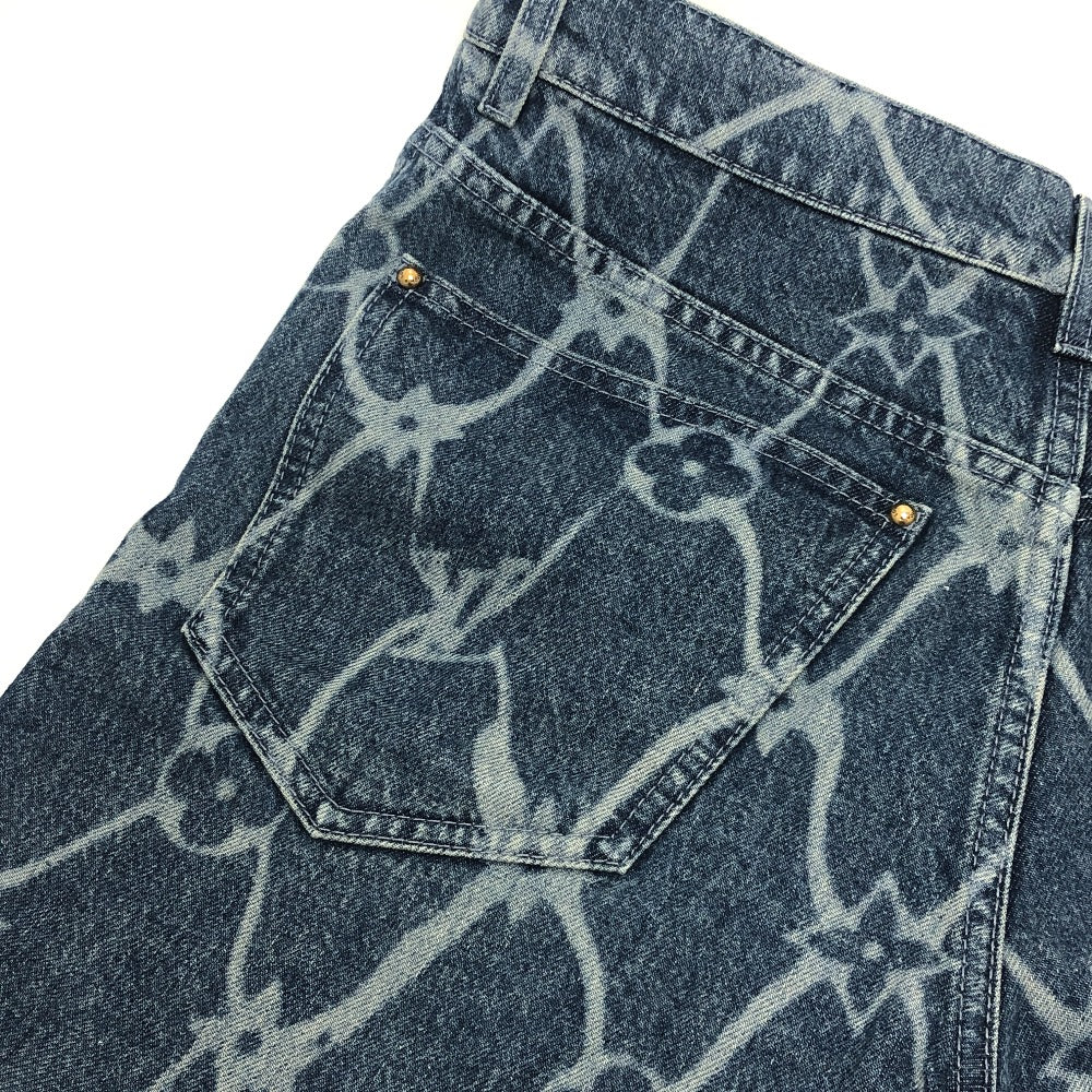 LOUIS VUITTON Pants 1AFQFD denim blue Monogram print 29