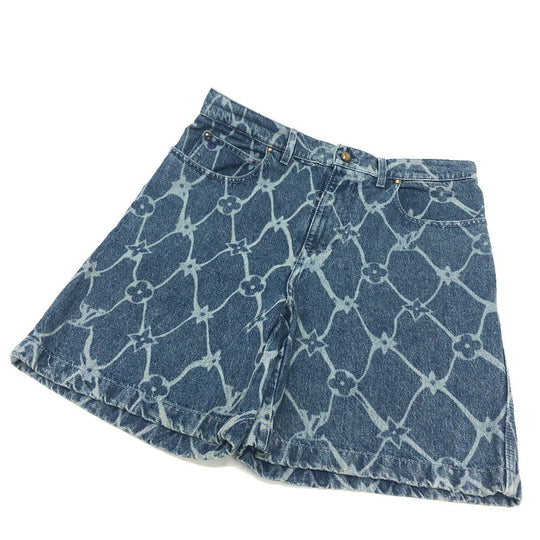 LOUIS VUITTON Pants 1AFQFD denim blue Monogram print 29