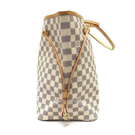 LOUIS VUITTON Tote Bag N51108 Damier Azur Canvas white Neverfull GM Women Used Authentic