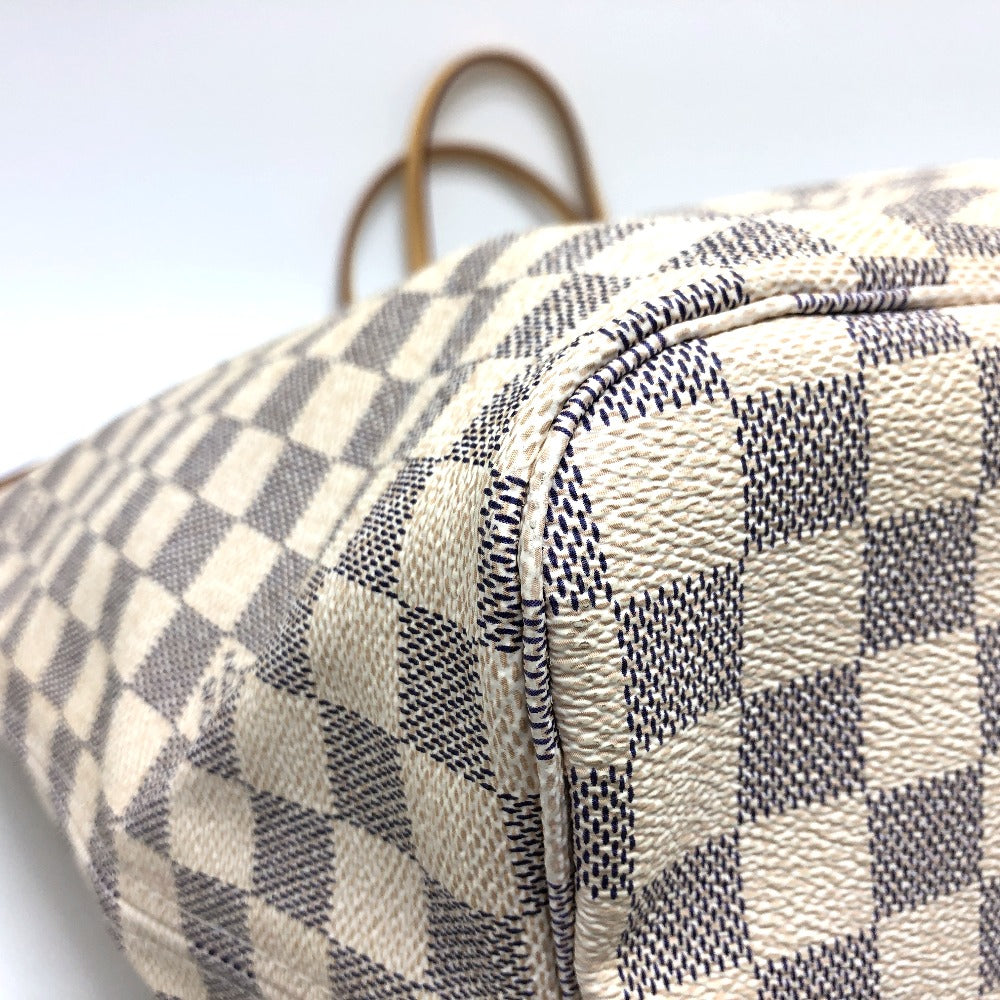 LOUIS VUITTON Tote Bag N51108 Damier Azur Canvas white Neverfull GM Women Used Authentic