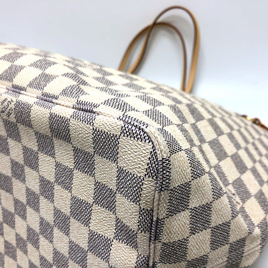 LOUIS VUITTON Tote Bag N51108 Damier Azur Canvas white Neverfull GM Women Used Authentic