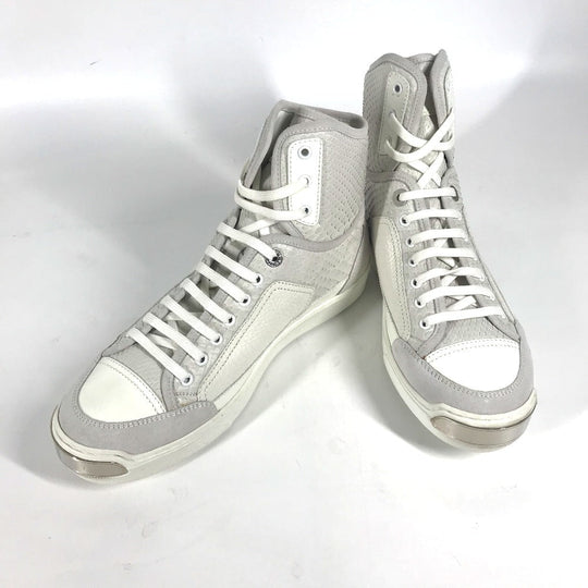 LOUIS VUITTON sneakers Leather, Suede white shoes shoes 8
