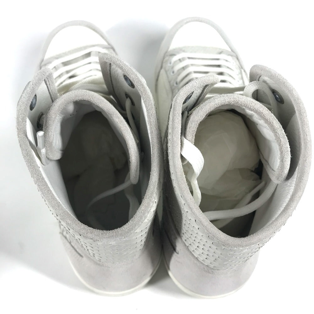 LOUIS VUITTON sneakers Leather, Suede white shoes shoes 8
