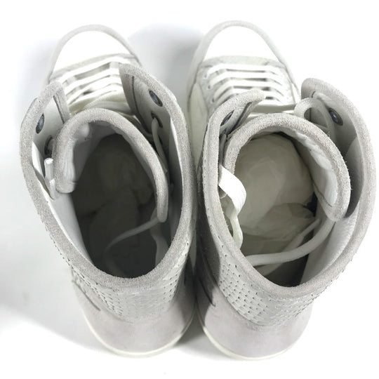 LOUIS VUITTON sneakers Leather, Suede white shoes shoes 8