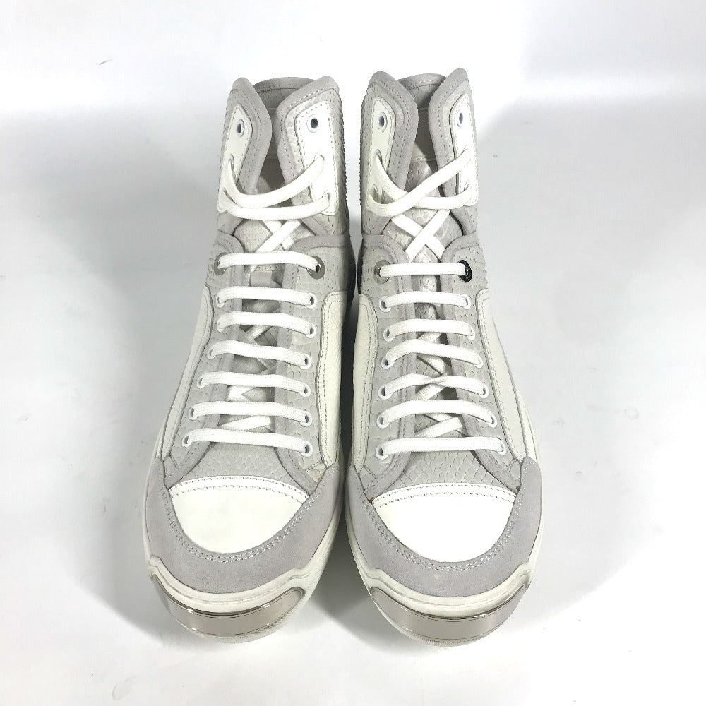 LOUIS VUITTON sneakers Leather, Suede white shoes shoes 8