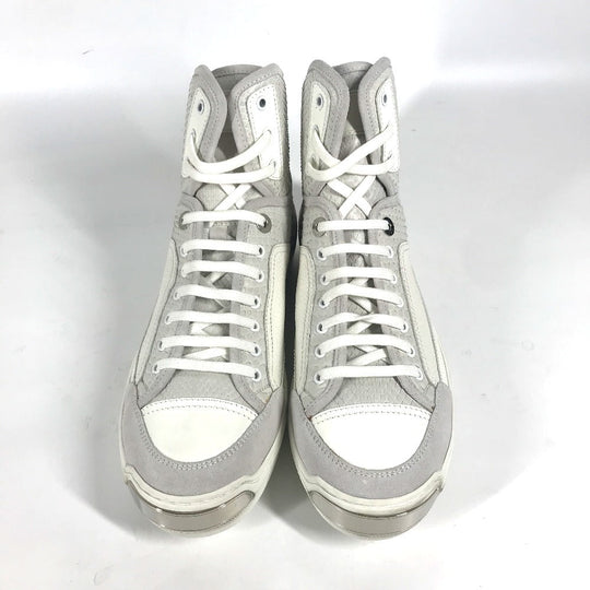LOUIS VUITTON sneakers Leather, Suede white shoes shoes 8