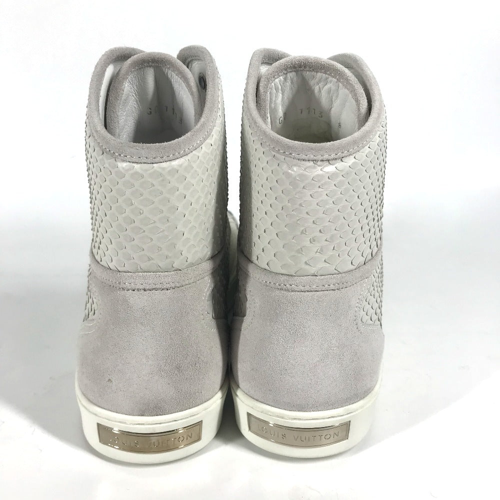 LOUIS VUITTON sneakers Leather, Suede white shoes shoes 8