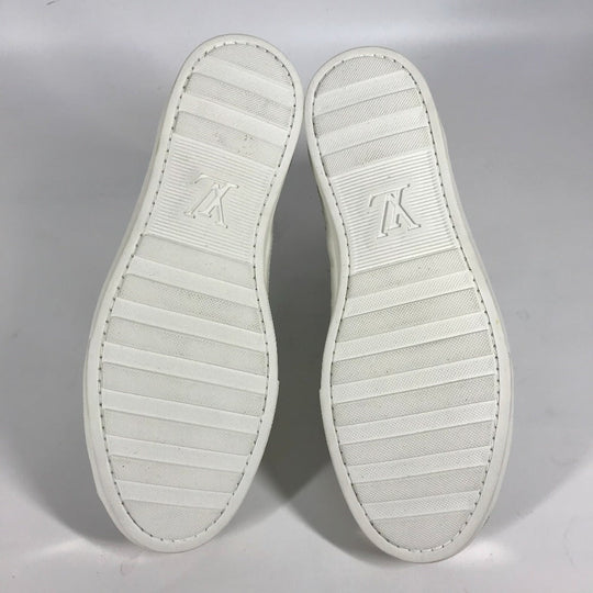 LOUIS VUITTON sneakers Leather, Suede white shoes shoes 8