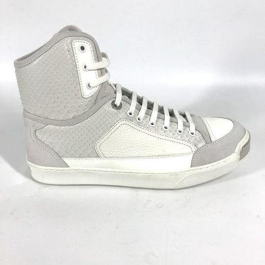 LOUIS VUITTON sneakers Leather, Suede white shoes shoes 8